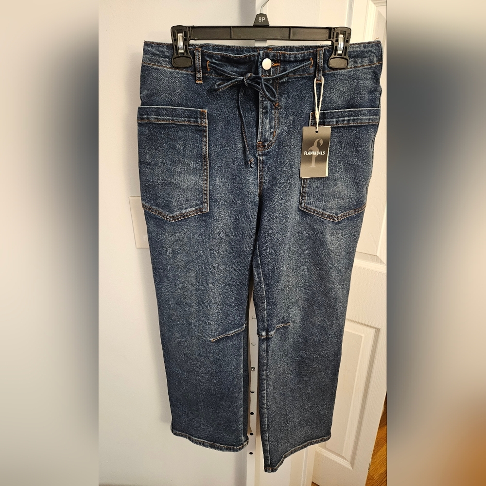 Flamingals High Rise Wide Leg Women's Blue Jeans